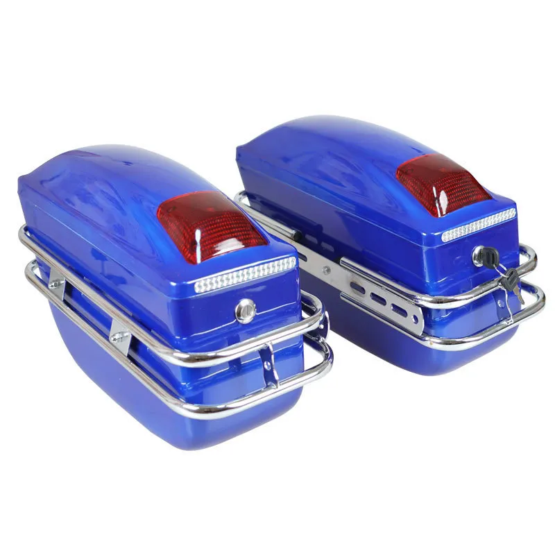K6 Motorcycle Side Cases – 2-Box/3-Box Panniers with LED Lights, ABS Hard Saddlebags, Rear Trunk Compatible, Universal Mounting